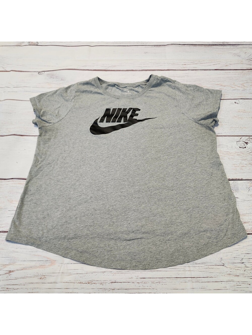 Nike Tee Gray Short Sleeve Logo T-Shirt Size 1X